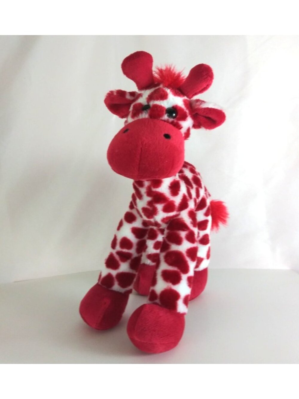 Valentine's White Giraffe With Red Heart Spots Soft 14" Plush